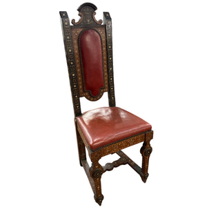 Moorish Inlaid Chairs, S/4