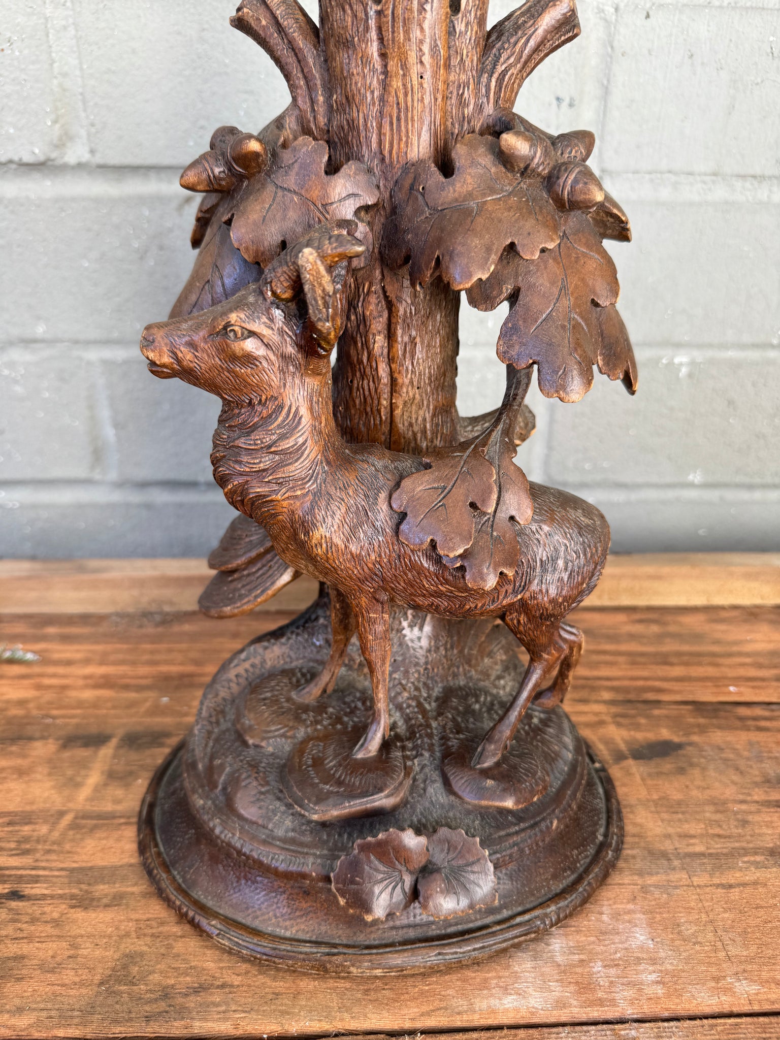 Black Forest Carved Lamp