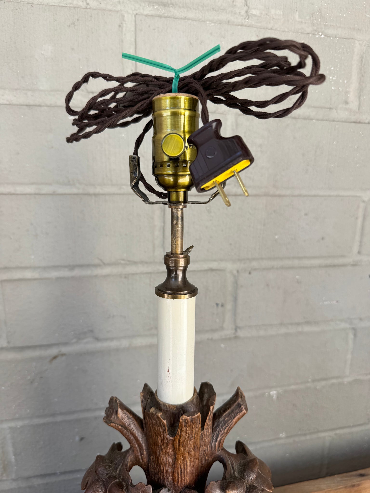 Black Forest Carved Lamp