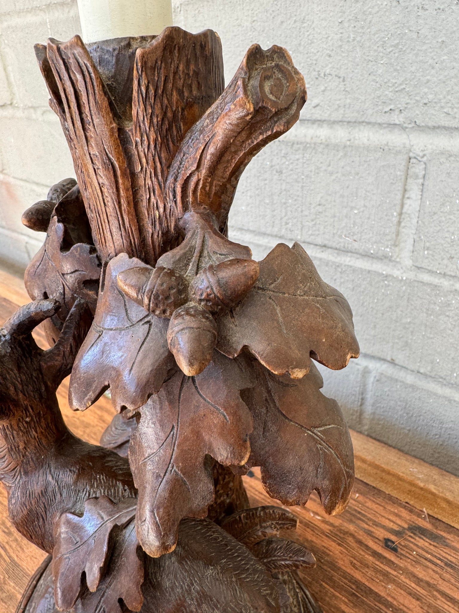 Black Forest Carved Lamp