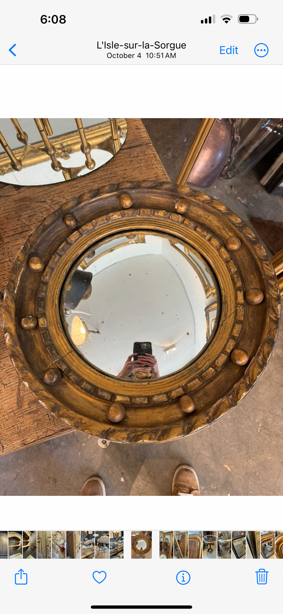 French Gilt Bullseye Mirror