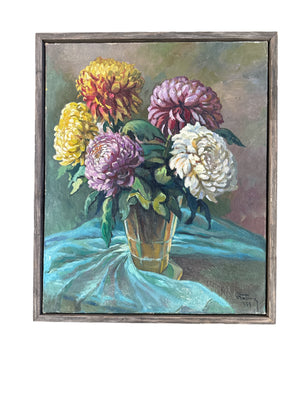 French Floral Oil on Canvas