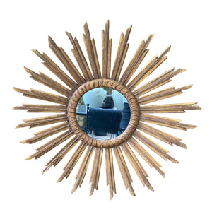 French Wood Starburst Mirror