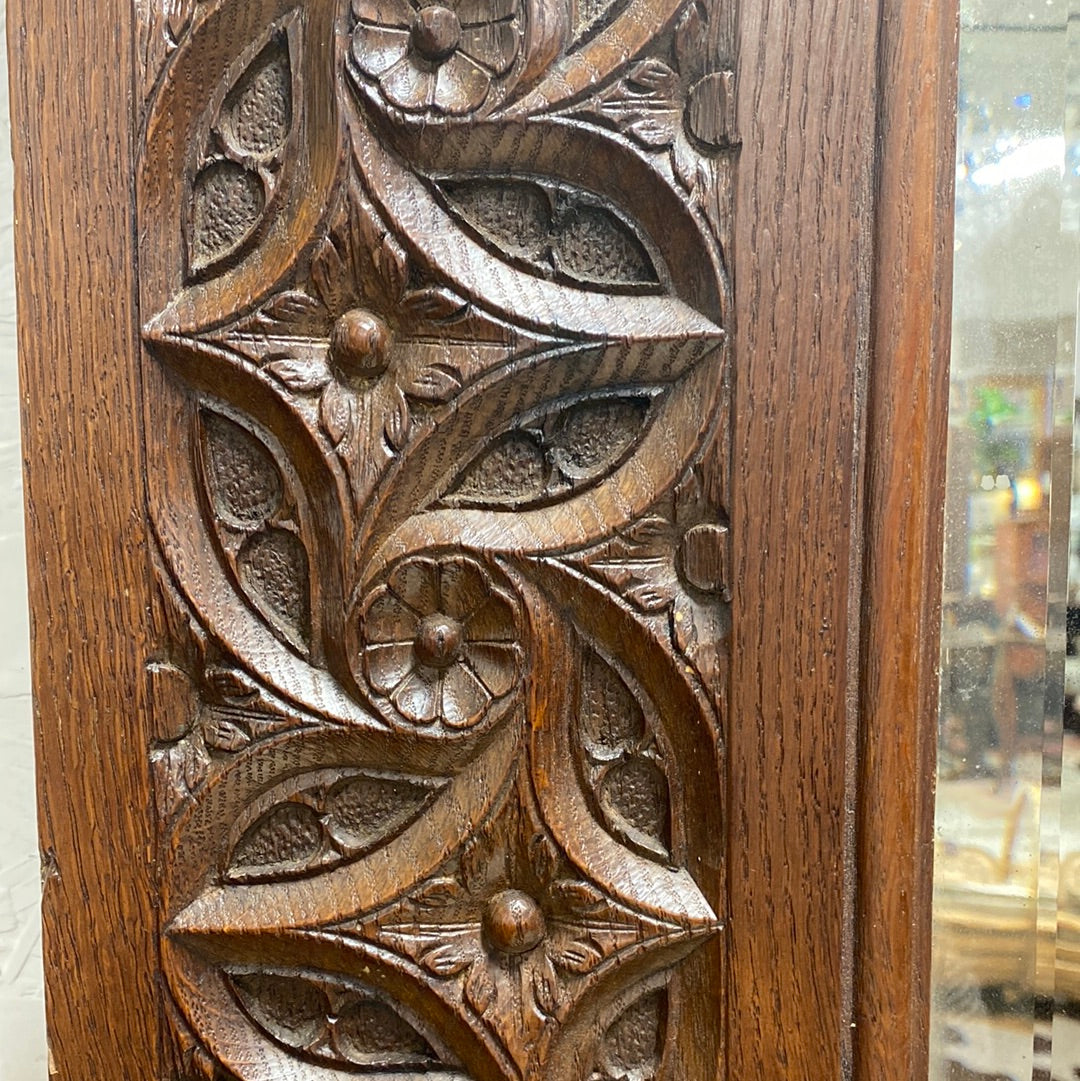 English Carved Oak Mirror