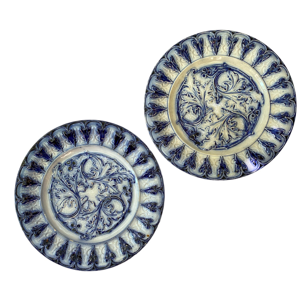 Pair French Flow Blue Plates