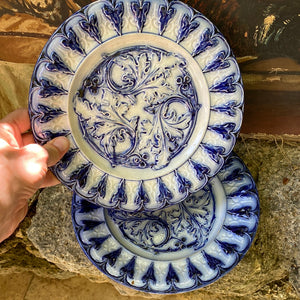 Pair French Flow Blue Plates