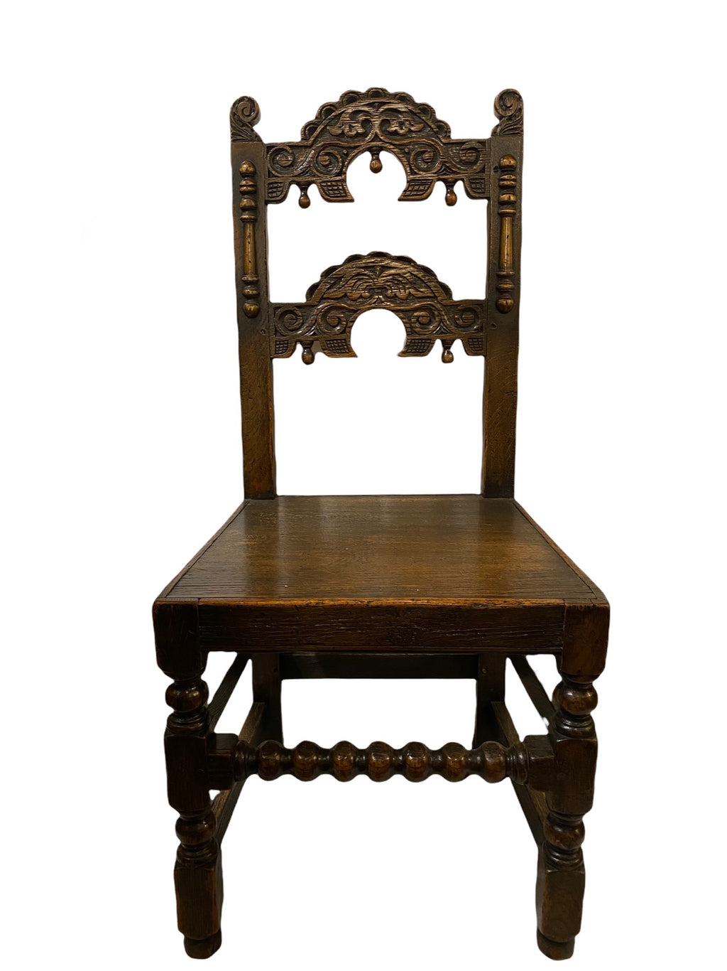 Charles II English Hall Chairs, S/4