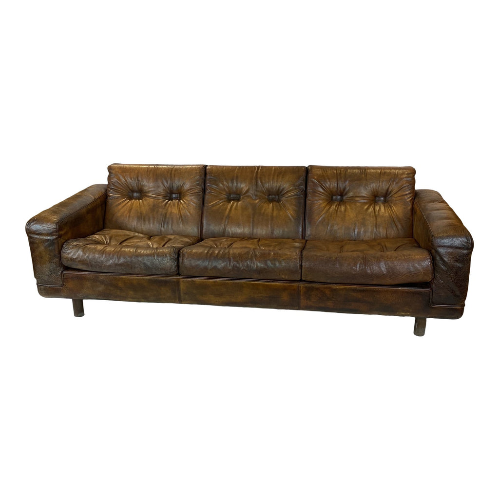 Danish Mid-Century Leather Sofa