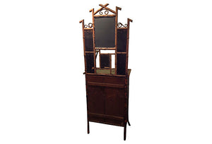 English Glass Front Cabinet with Mirror