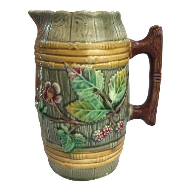 English Majolica Pitcher