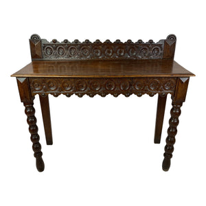 English Carved Oak Hall Table