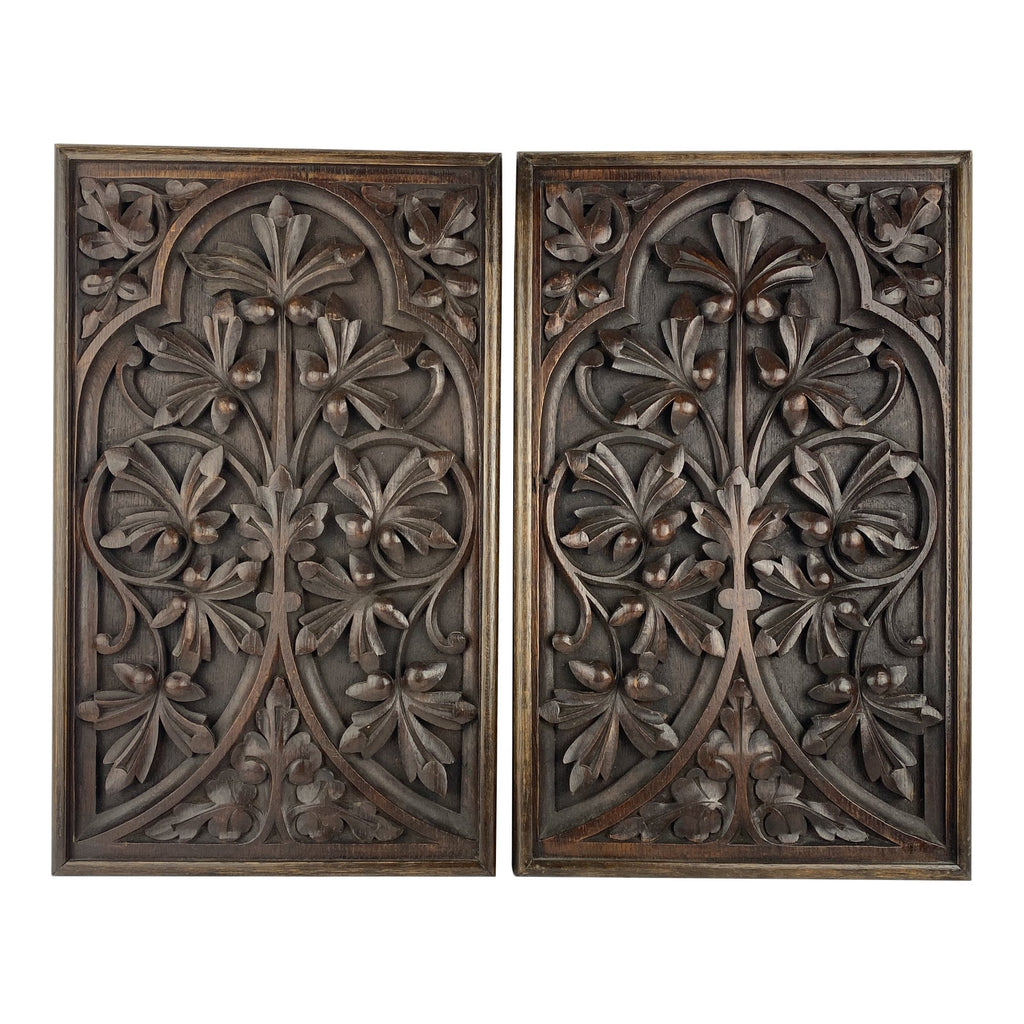 English Carved Panels, Pair