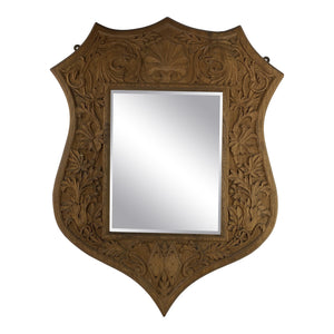 English Carved Shield Mirror