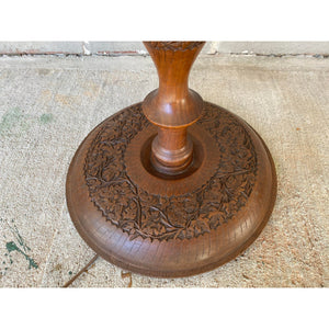 English Carved Wood Spool Turned Floor Lamp