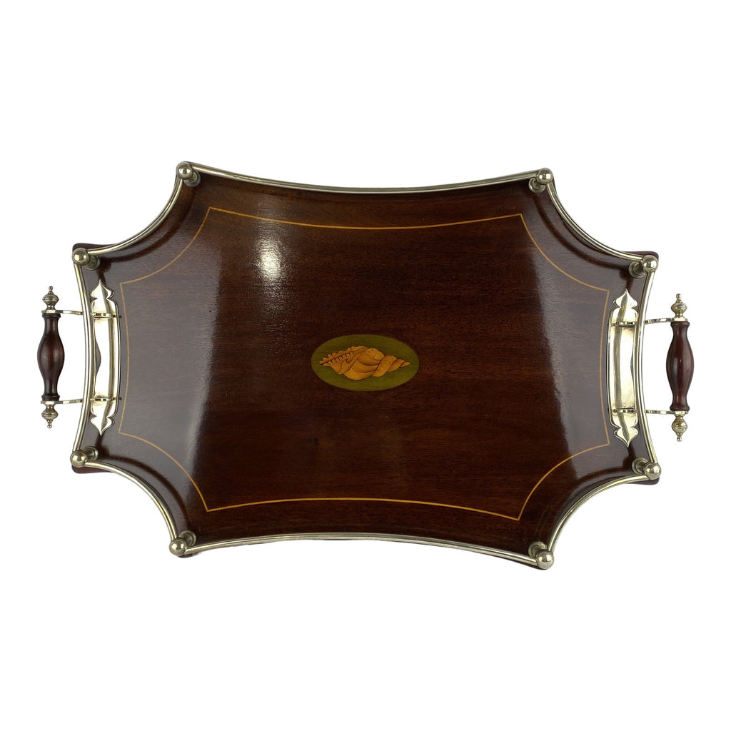 English Edwardian Inlaid Gallery Tray