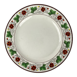 Spode English Hand-Painted Creamware Plate