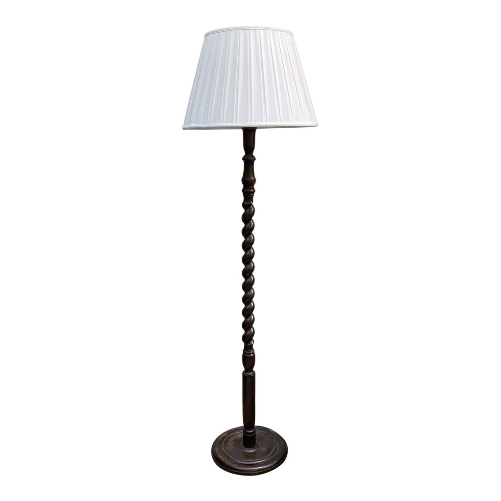 English Oak Barley Twist Floor Lamp