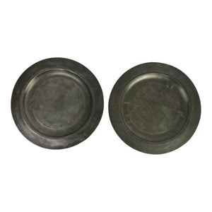 English Pewter Chargers, Pair