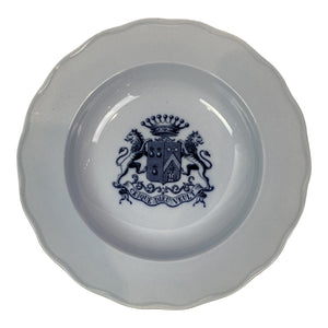 English Transferware Soup Bowl With Crest