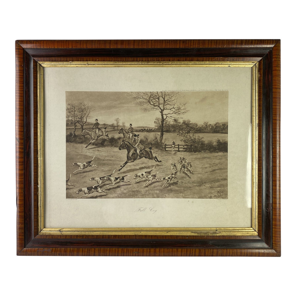 Framed Print of an English Hunting Scene, 1900