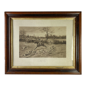 Framed Print of an English Hunting Scene, 1900