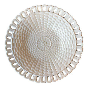French Basketweave Creamware Plate