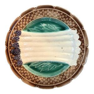 French Majolica Asparagus Plate