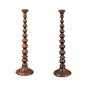 French Spool Turned Candlesticks