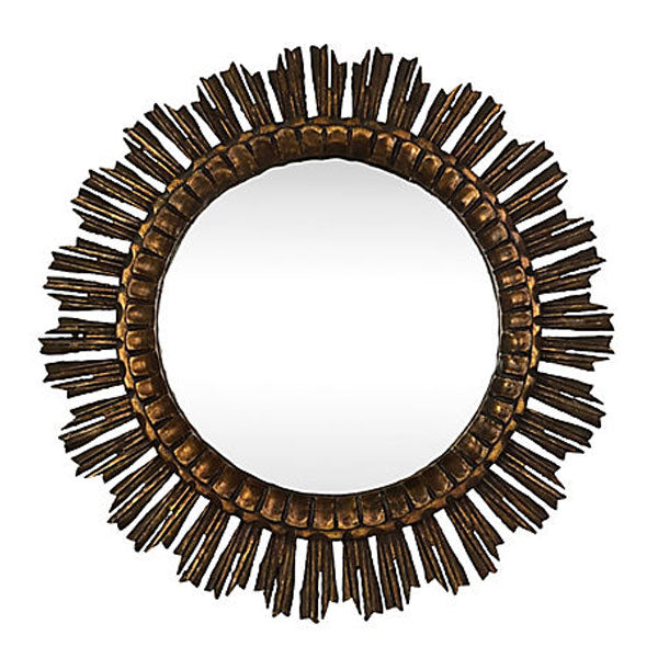 French Starburst Wood Mirror