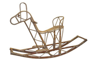French Bamboo / Rattan Child’s Rocking Horse