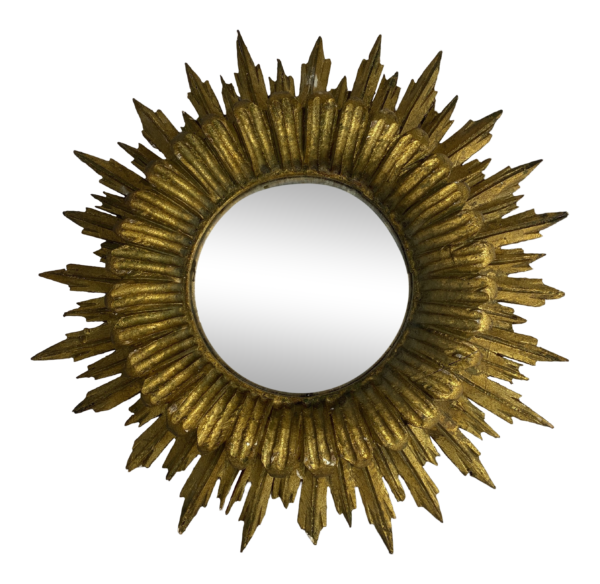 French Gilt Starburst With Convex Mirror