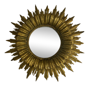 French Gilt Starburst With Convex Mirror