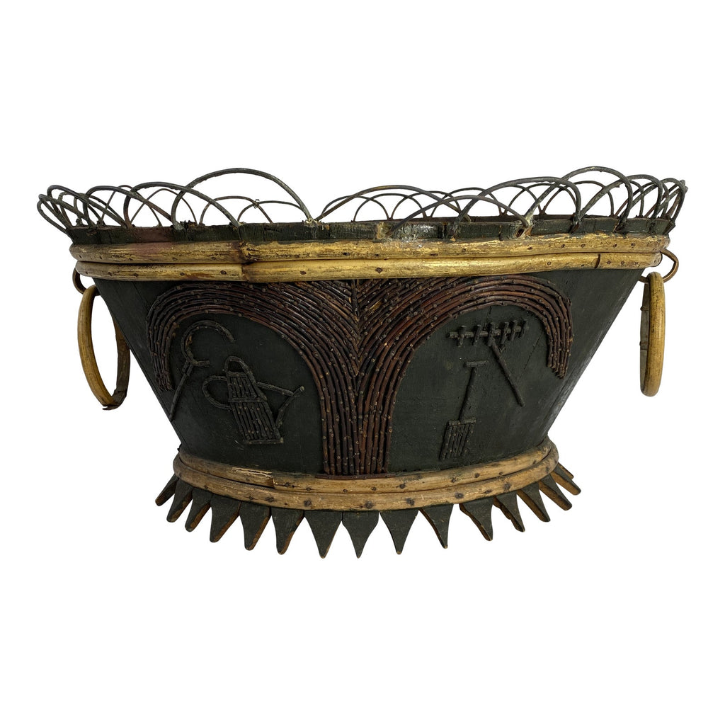 French Folk Art Bamboo Jardiniere