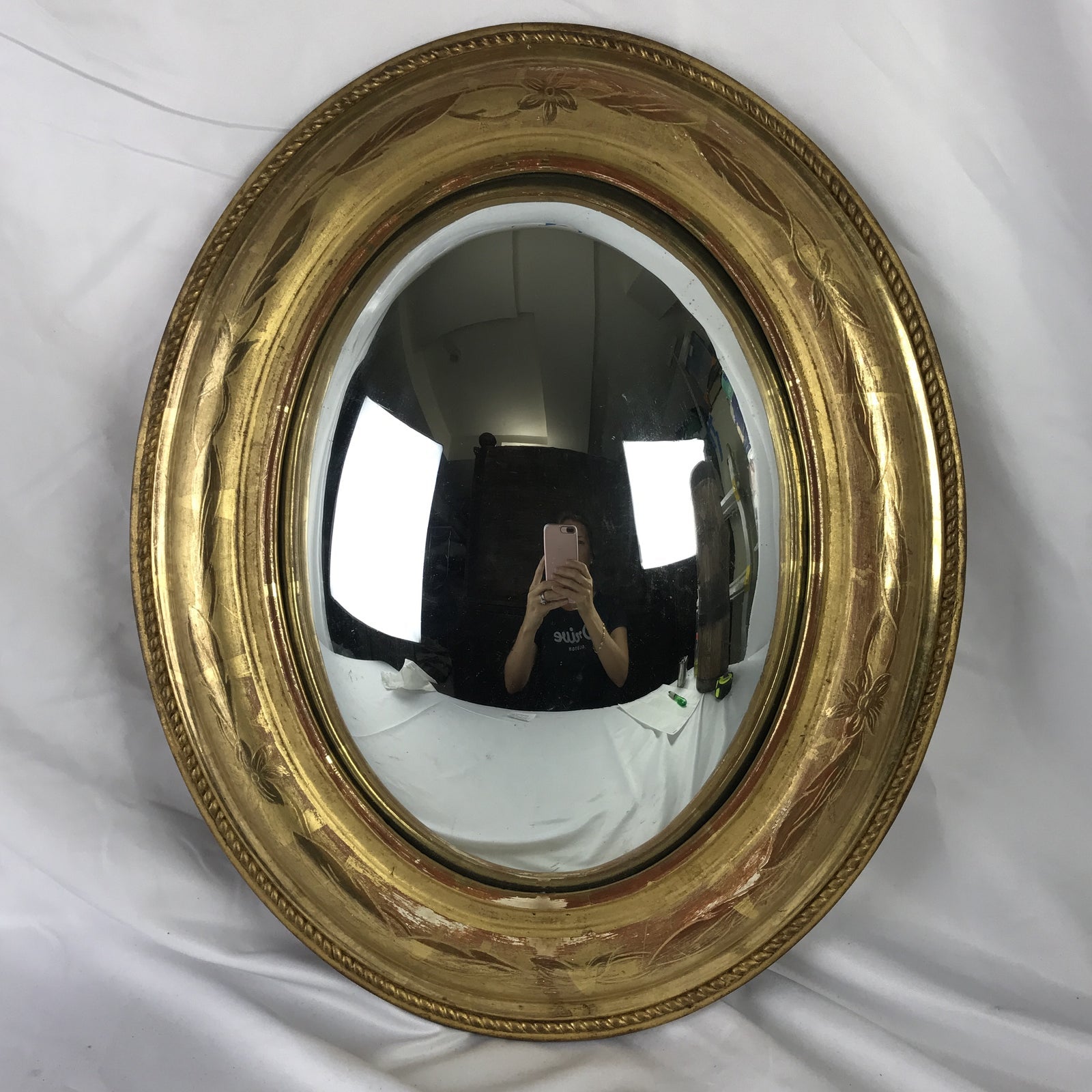 French Louis Philippe Oval Convex Mirror