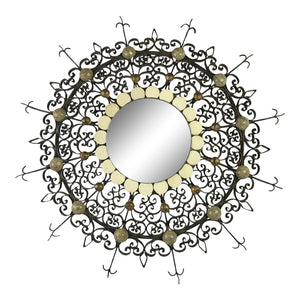 French Mid-Century Iron Starburst Mirror