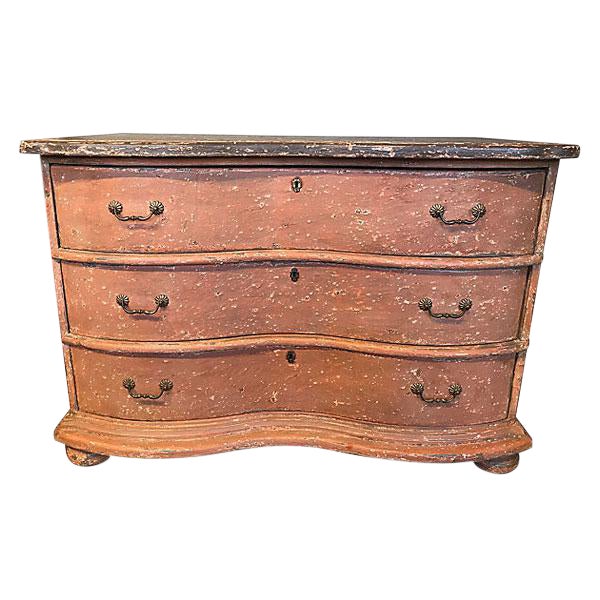 French Painted Serpentine Commode