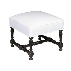 French Turned Wood Ottoman
