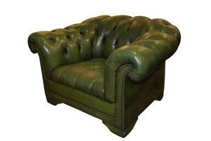 Green Leather Chesterfield Chair