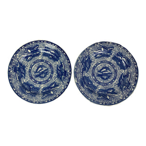 Mottahedeh Torquay Blue Plates, Pair