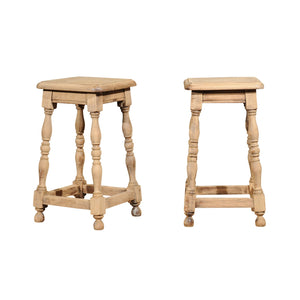 Pair of French Oak Stools / Cocktail Table