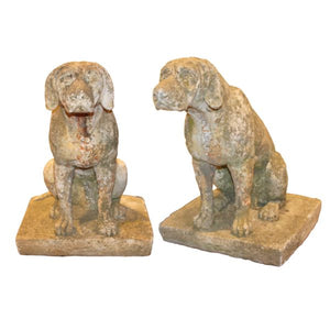 Pair of French Concrete Dogs from Early 1900’s