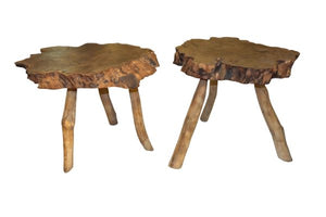 Pair of French Live Edge Tables