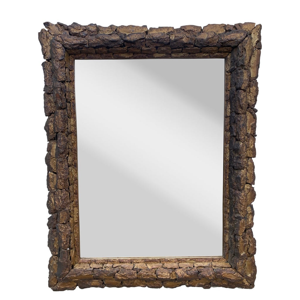 French Gilded Bark Mirror