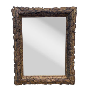 French Gilded Bark Mirror