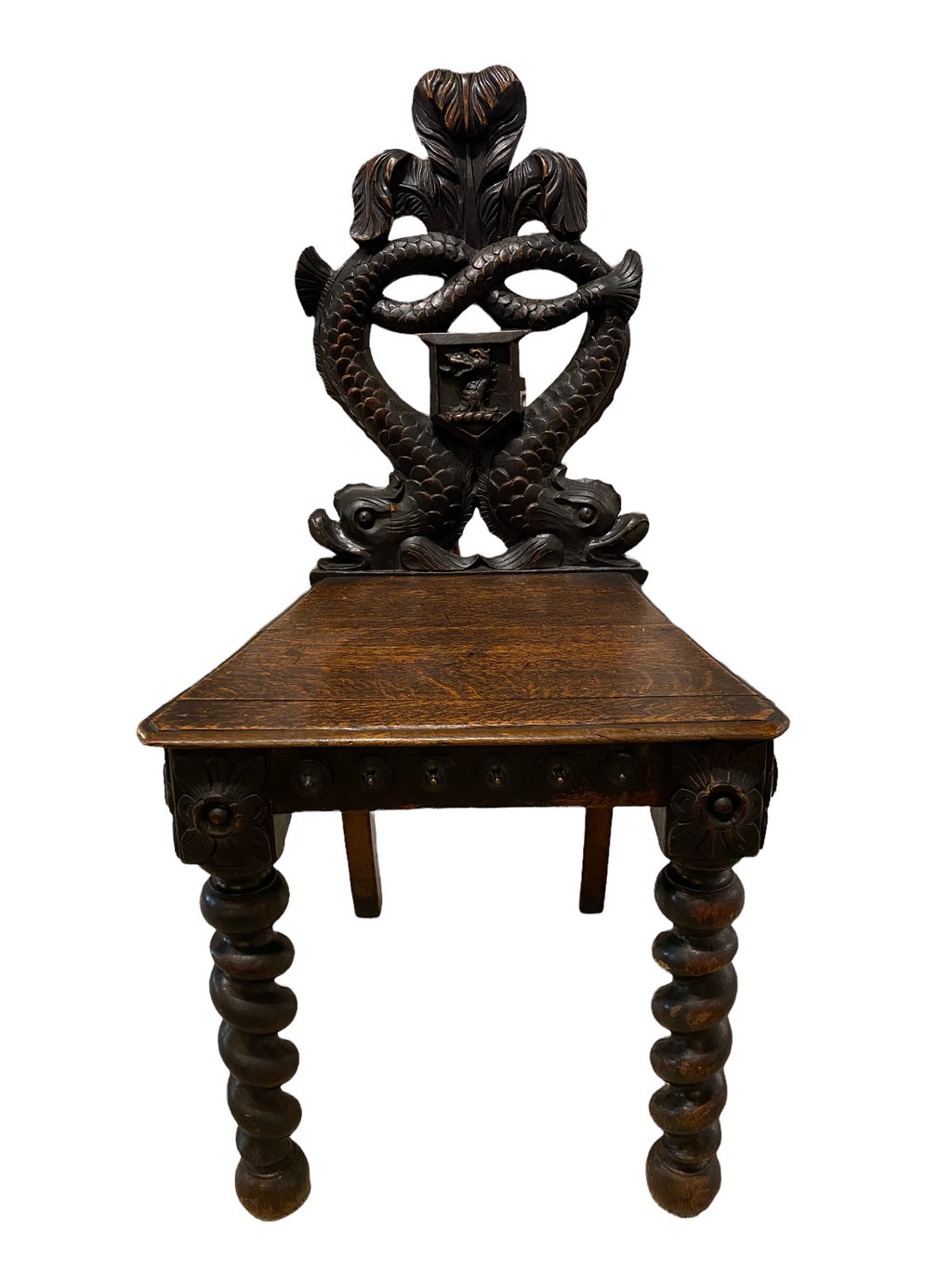 English Carved Hall Chair