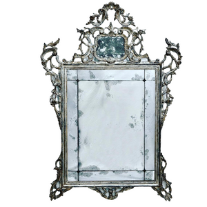 Italian 19th c. Silver Gilt Mirror