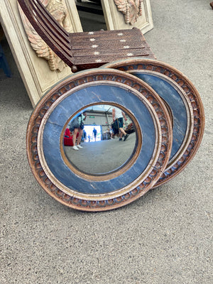 19th c French Convex Mirror, Pair