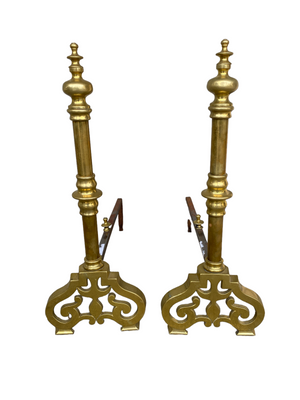 French Brass Andirons