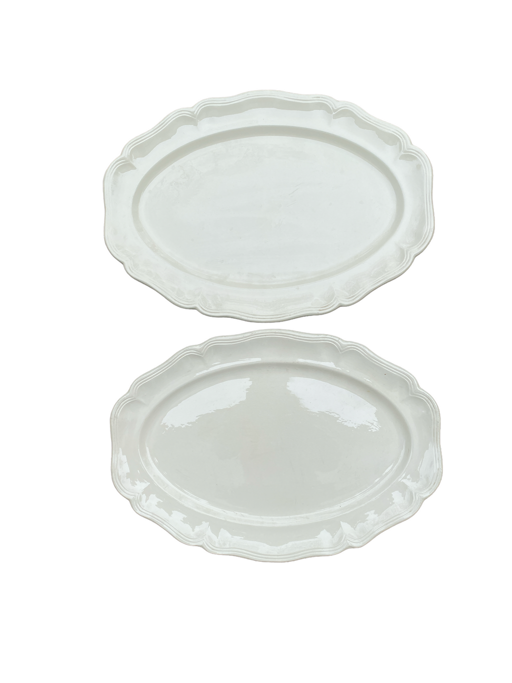 Pair French Creamware Platters