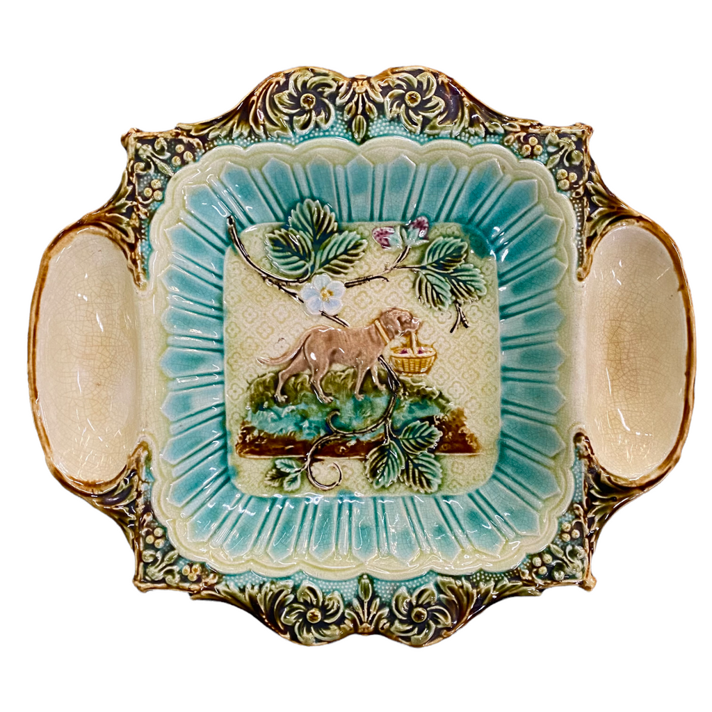Majolica Strawberry Platter